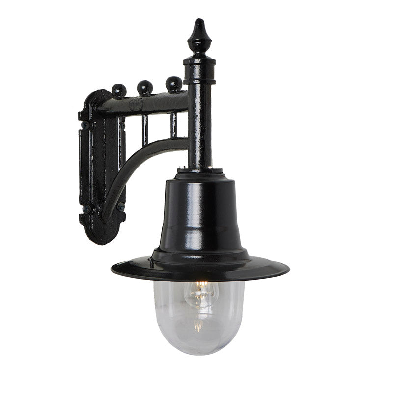 Classic railway style wall light in cast iron and steel 0.62m (H341)