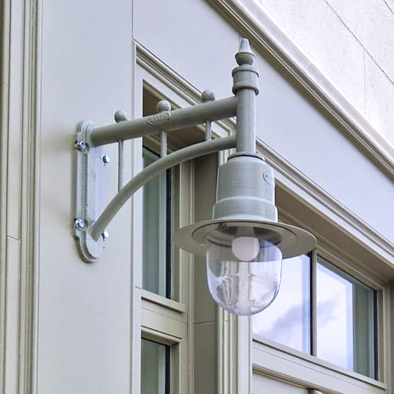 Classic railway style wall light in cast iron and steel 0.62m (H341)