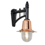Copper railway style wall light in cast iron and steel 0.37m (H343C)