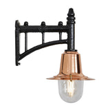 Copper railway style wall light in cast iron and steel 0.37m (H343C)