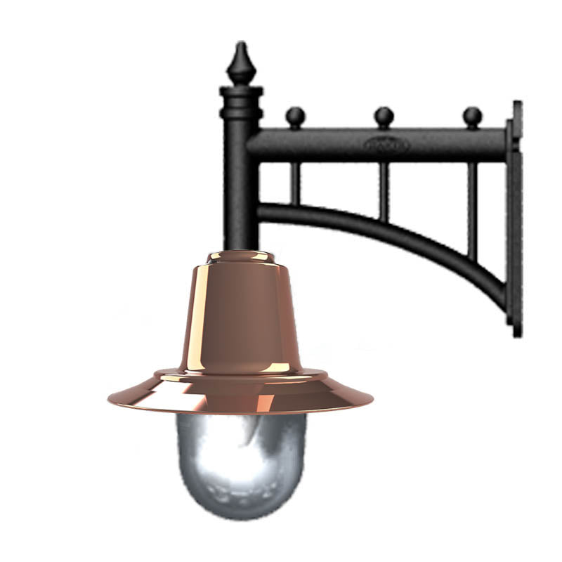 Copper railway style wall light in cast iron and steel 0.37m (H343C)