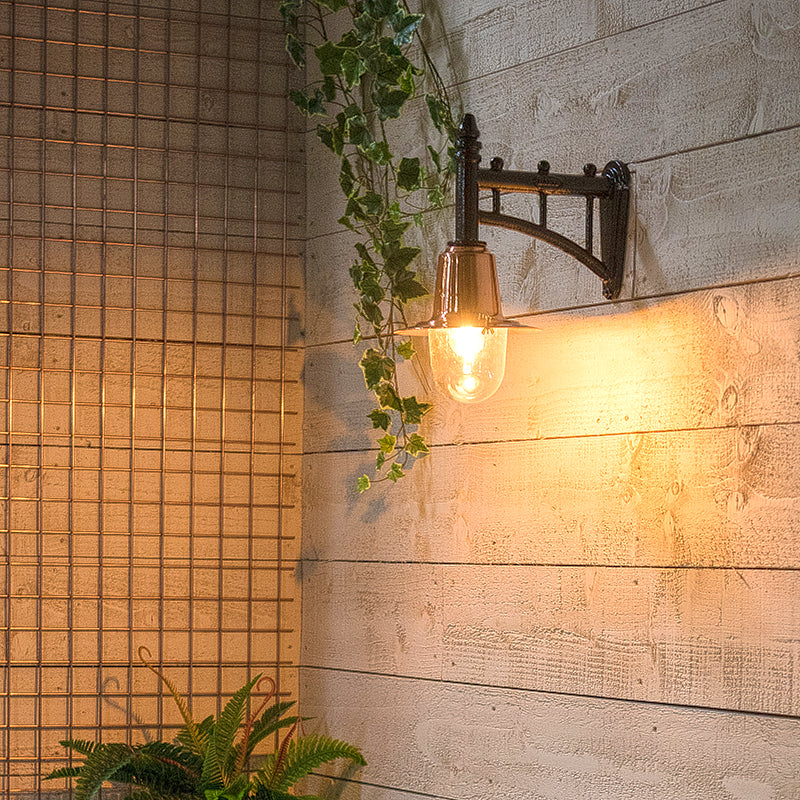 Copper railway style wall light in cast iron and steel 0.37m (H343C)