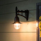 Classic railway style wall light in cast iron and steel 0.37m (H343)
