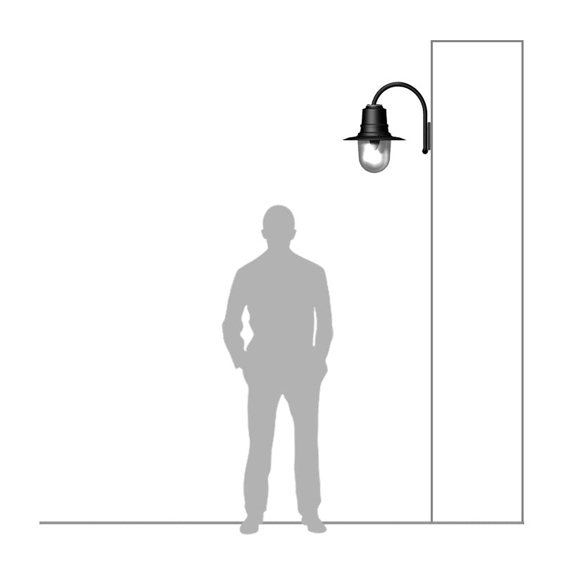 Vintage tear drop wall light in galvanised steel 0.46m (H345)