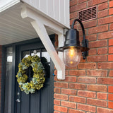 Vintage tear drop wall light in galvanised steel 0.46m (H345)