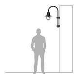 Vintage tear drop wall light in copper and steel 0.91m (H346C)