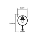 Copper railway style pier light for flat pier caps 0.89m (H351C)