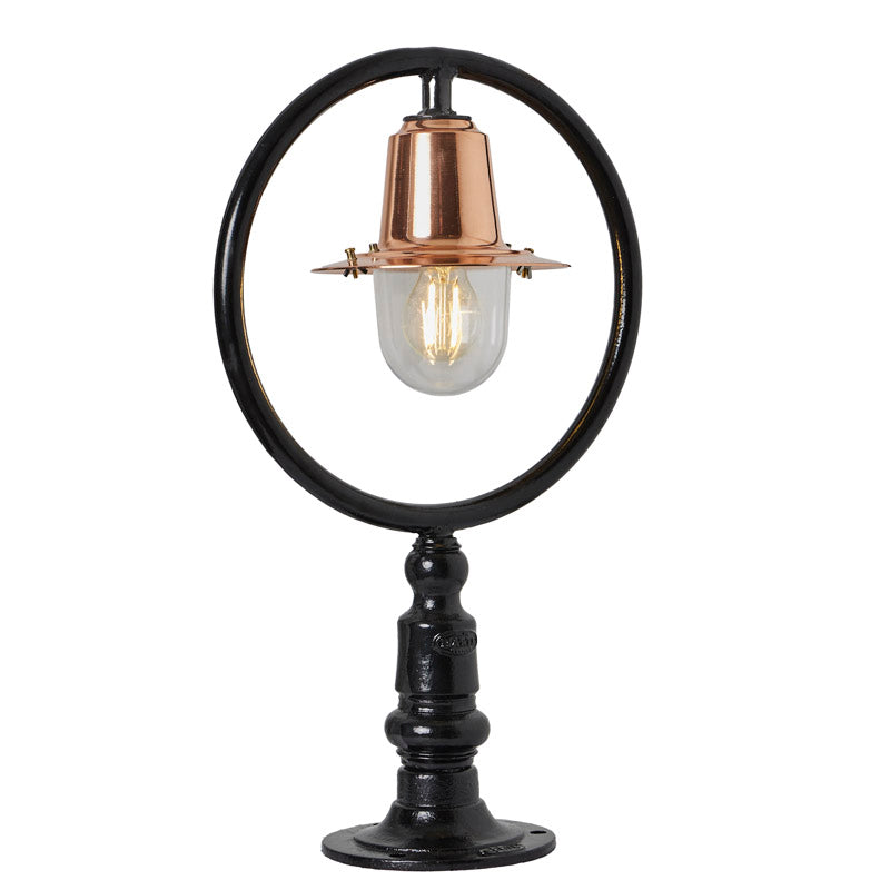 Copper railway style pier light for flat pier caps 0.59m (H352C)