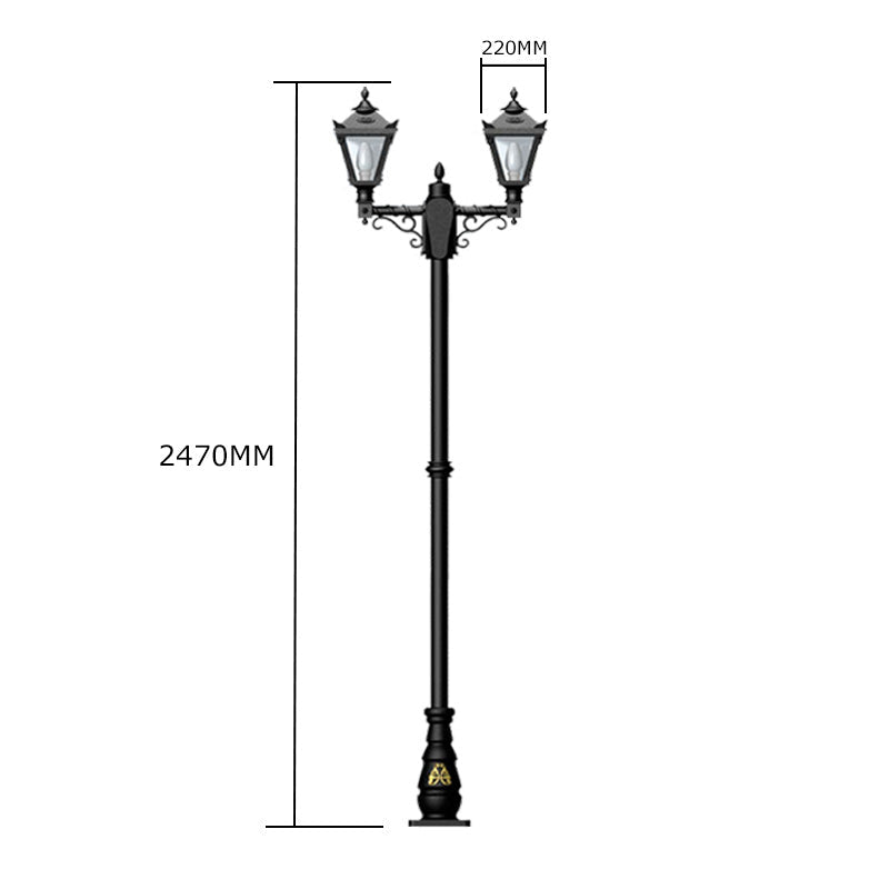 Victorian style medium double headed lamp post 2.47m (H036)