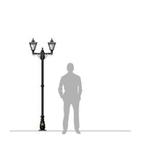 Victorian style medium double headed lamp post 2.47m (H036)