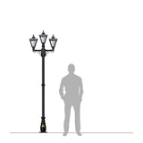 Victorian style medium triple headed lamp post 2.6m (H037)