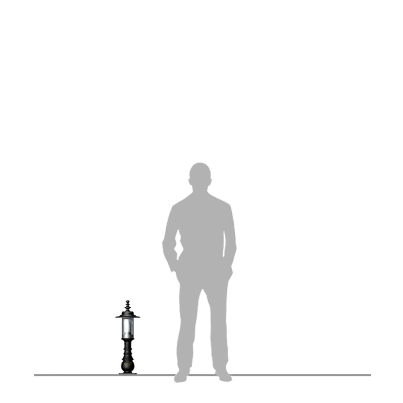 Georgian style pedestal light in cast iron and steel 0.62m (H409)