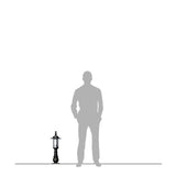 Georgian style pedestal light in cast iron and steel 0.62m (H409)