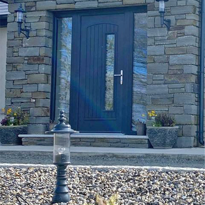 Georgian style pedestal light in cast iron and steel 0.62m (H409)