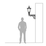 Victorian traditional cast iron wall light with decorative arm 0.97m (H041)