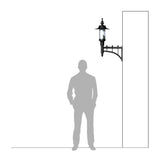 Georgian style wall light in cast iron and steel 0.94m (H441)