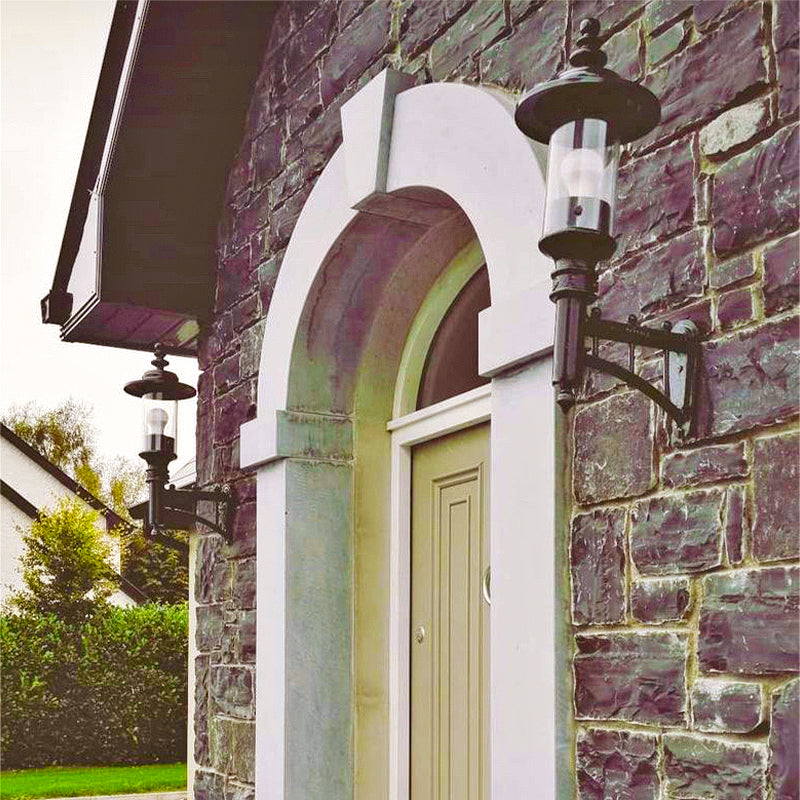 Georgian style wall light in cast iron and steel 0.94m (H441)