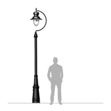 Vintage tear drop lamp post in cast iron and steel 3.7m (H501)