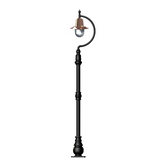 Vintage tear drop lamp post in copper, cast iron and steel 1.5m (H504C)