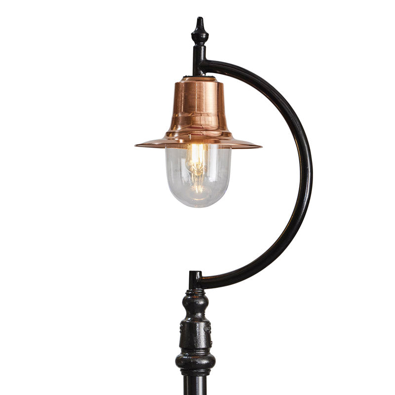 Vintage tear drop lamp post in copper, cast iron and steel 2.8m (H506C)