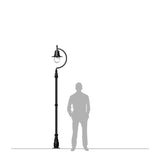 Vintage tear drop lamp post in copper, cast iron and steel 2.8m (H506C)