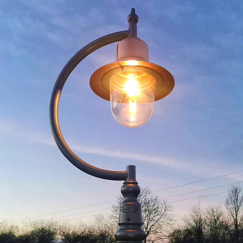 Vintage tear drop lamp post in copper, cast iron and steel 2.8m (H506C)