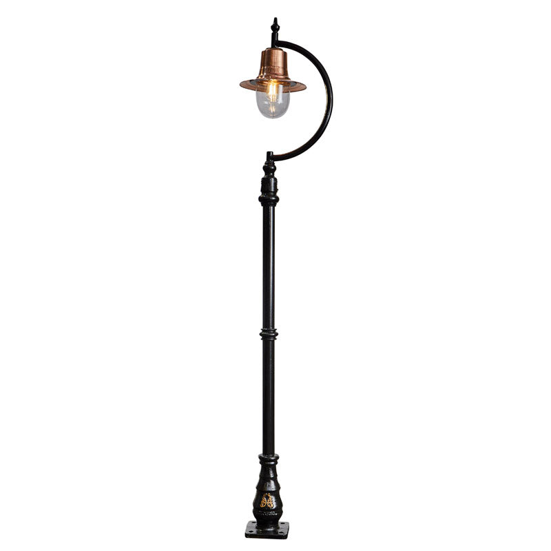 Vintage tear drop lamp post in copper, cast iron and steel 2.5m (H507C)
