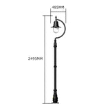 Vintage tear drop lamp post in cast iron and steel 2.5m (H507)