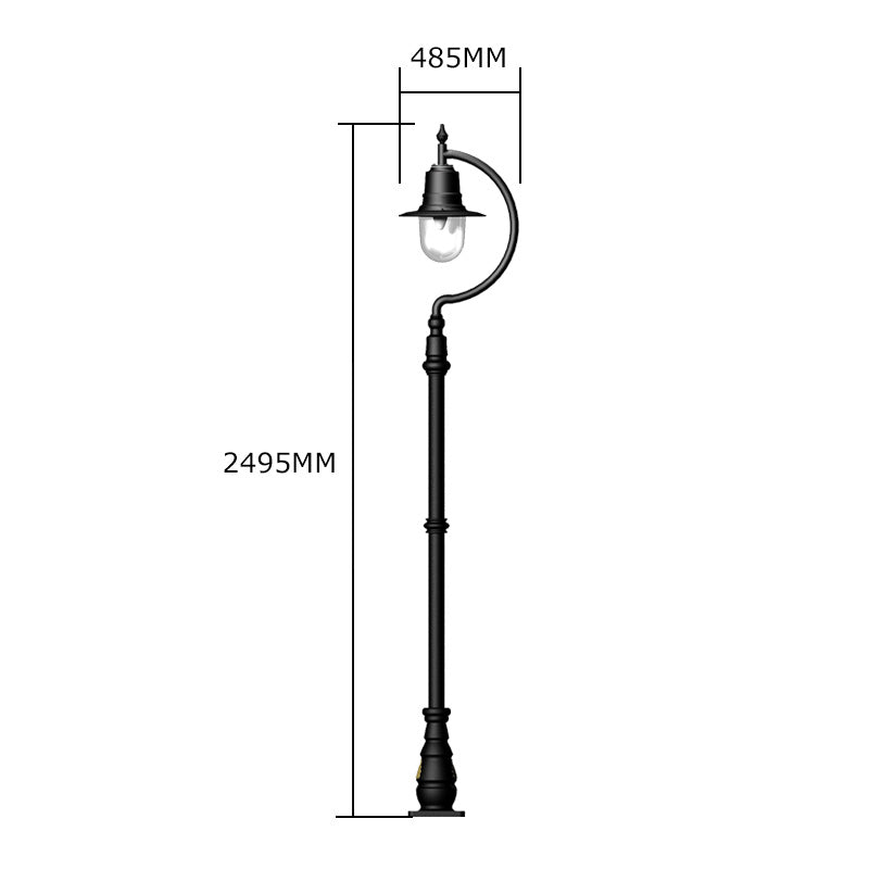 Vintage tear drop lamp post in copper, cast iron and steel 2.5m (H507C)