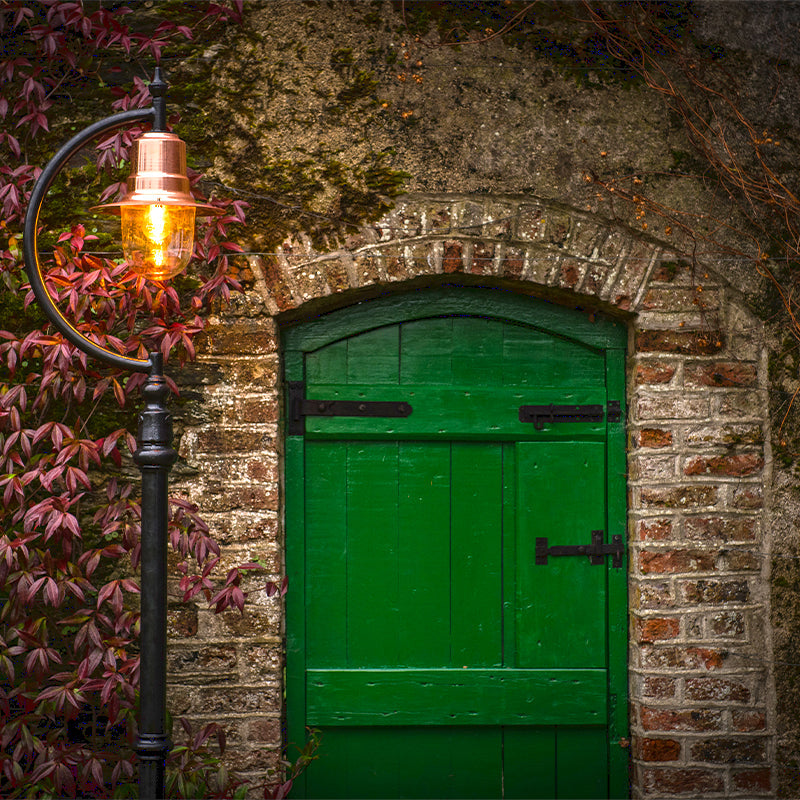 Vintage tear drop lamp post in copper, cast iron and steel 2.5m (H507C)