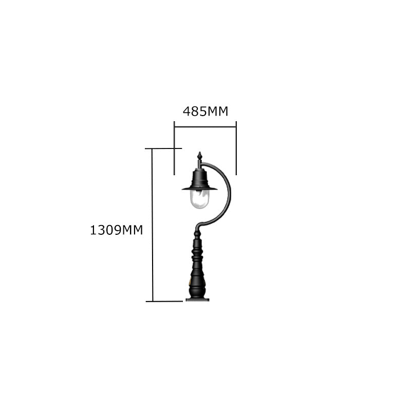 Vintage tear drop pedestal light in cast iron and steel 1.3m (H508)