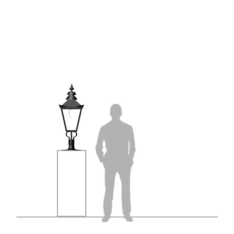 Victorian pier light for flat pier caps 1m (H050)