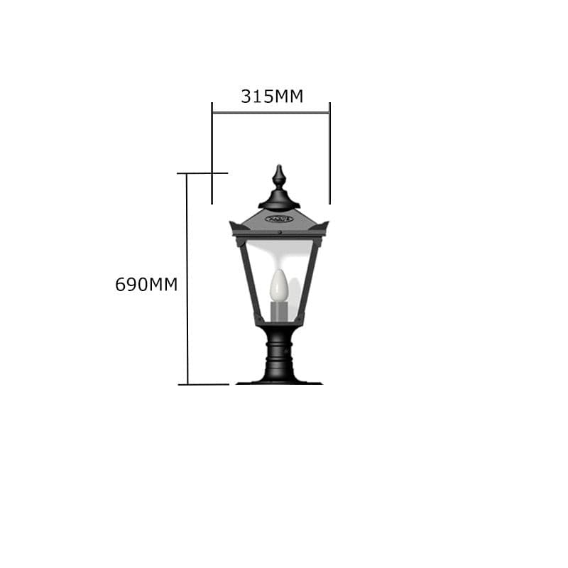 Victorian traditional cast iron pier light for flat pier caps 0.7m (H051)
