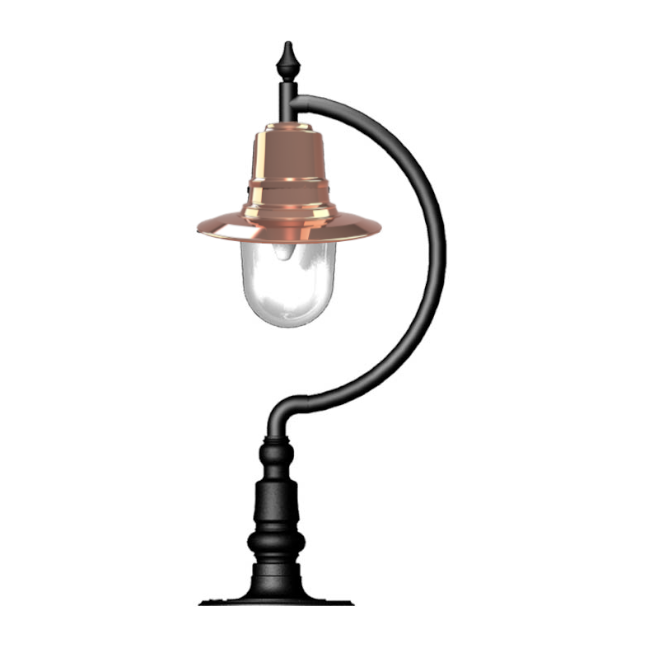 Vintage tear drop pier light in copper and cast iron 0.98m (H551C)