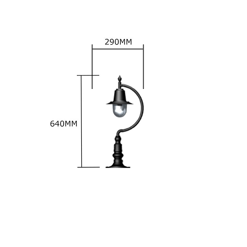 Vintage tear drop pier light in copper and cast iron 0.64m (H552C)