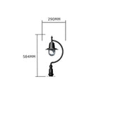 Vintage tear drop pier light in cast iron and steel 0.58m (H554)