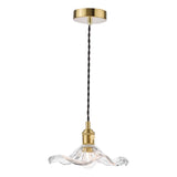 Hadano Pendant Natural Brass and Wavy Glass