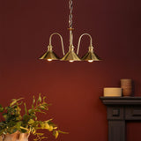 Hadano 3 Light Pendant Natural Brass and Aged Brass