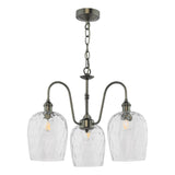 Hadano 3 Light Pendant Antique Chrome and Glass