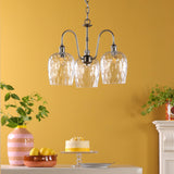 Hadano 3 Light Pendant Antique Chrome and Glass
