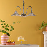 Hadano 3 Light Pendant Antique Chrome and Glass