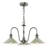 Hadano 3 Light Pendant Antique Chrome and Matt Taupe