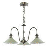 Hadano 3 Light Pendant Antique Chrome and Matt Taupe