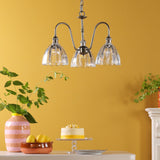 Hadano 3 Light Pendant Antique Chrome and Glass