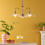 Hadano 3 Light Pendant Antique Chrome and Glass