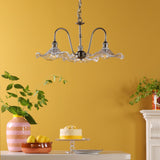 Hadano 3 Light Pendant Antique Chrome and Glass