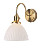 Hadano Wall Light Natural Brass & Ceramic Domed Shade