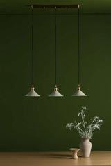 Hadano 3 Light Brass Suspension With Cashmere Shades