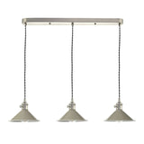 Hadano 3 Light Antique Chrome Suspension With Cashmere Shades