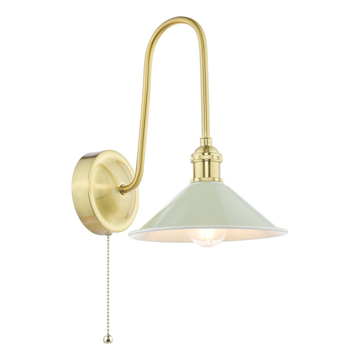 Hadano Wall Light Natural Brass and Matt Taupe